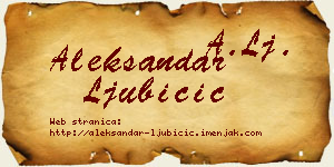 Aleksandar Ljubičić vizit kartica